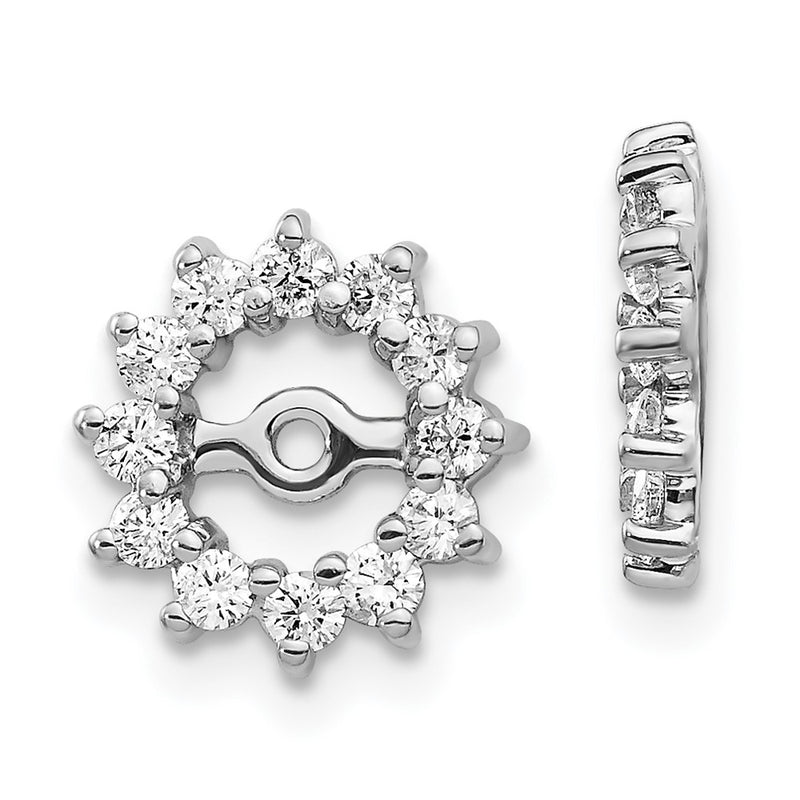 14K White Gold Aa Diamond Earring Jacket