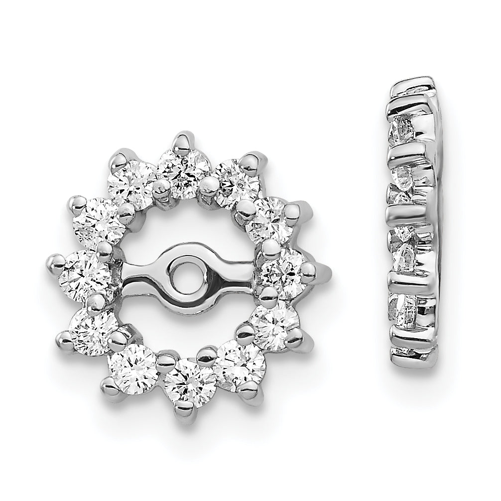 14k White Gold 1/2 Ct. Lab Grown Diamond VS/SI+ G+ with 5 mm Opening Earring Jacket