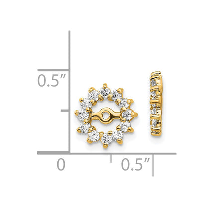 14K Yellow Gold Aa Diamond Earring Jacket