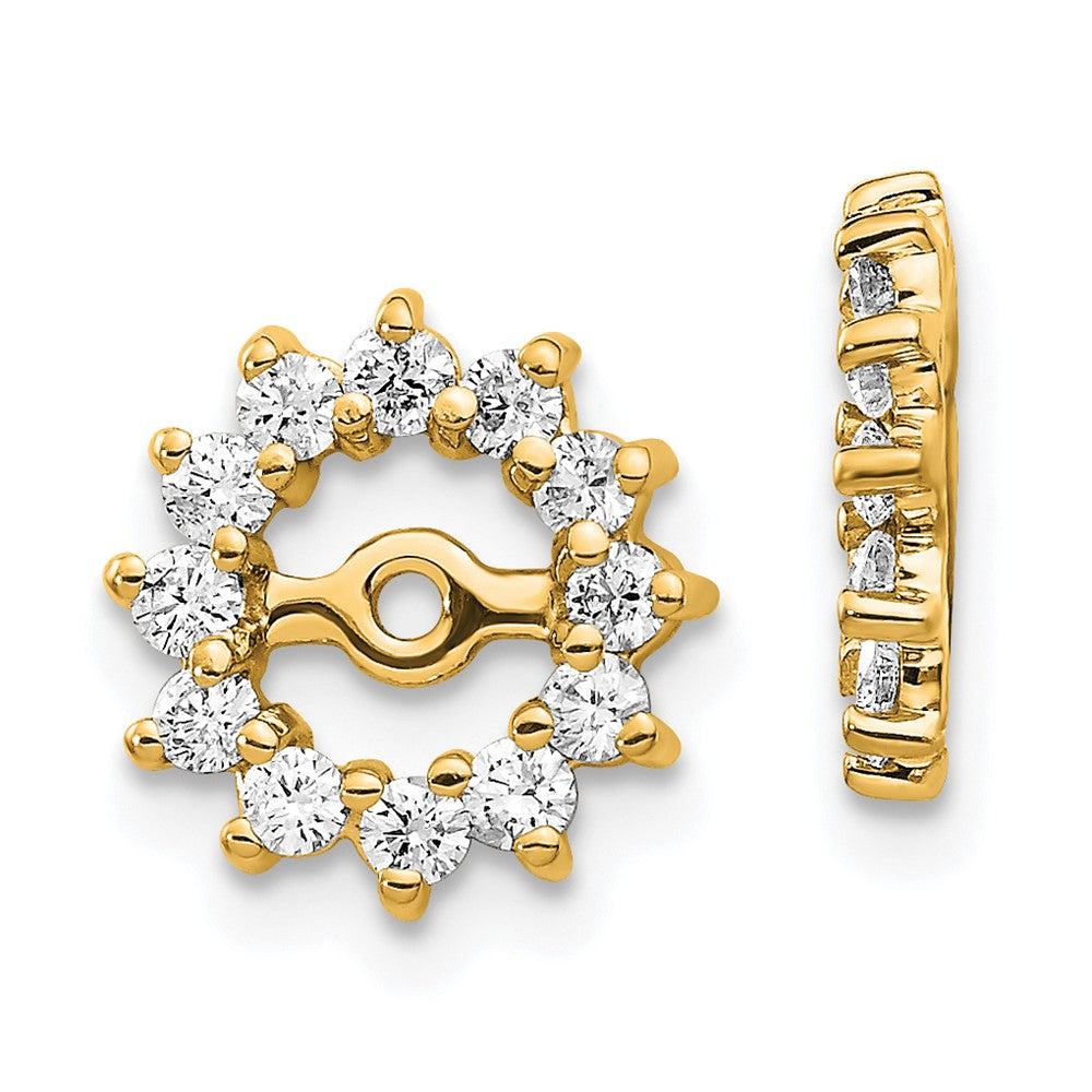 14K Yellow Gold Aa Diamond Earring Jacket
