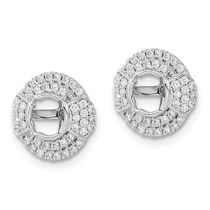 14k White Gold 1/2 Ct. Lab Grown Diamond VS/SI+ G+ with 4.5 mm Round Earring Jacket