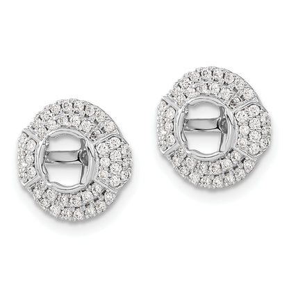 14k White Gold 1/2 Ct. Lab Grown Diamond VS/SI+ G+ with 4.5 mm Round Earring Jacket
