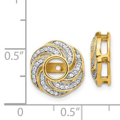 14K Yellow Gold Diamond Jacket Earrings