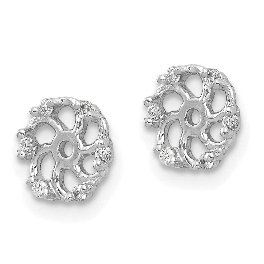14k White Gold Natural Diamond Earring Jacket