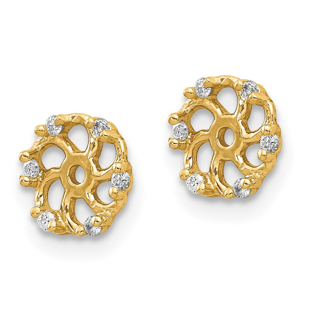 Natural Diamond Earring Jackets in 14K Yellow Gold
