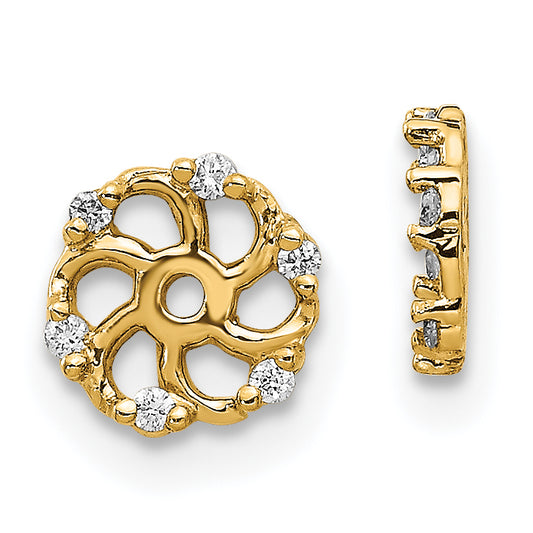 14k Yellow Gold 1/20 Ct. Lab Grown Diamond VS/SI+ G+ with 4.5 mm Opening Earring Jacket