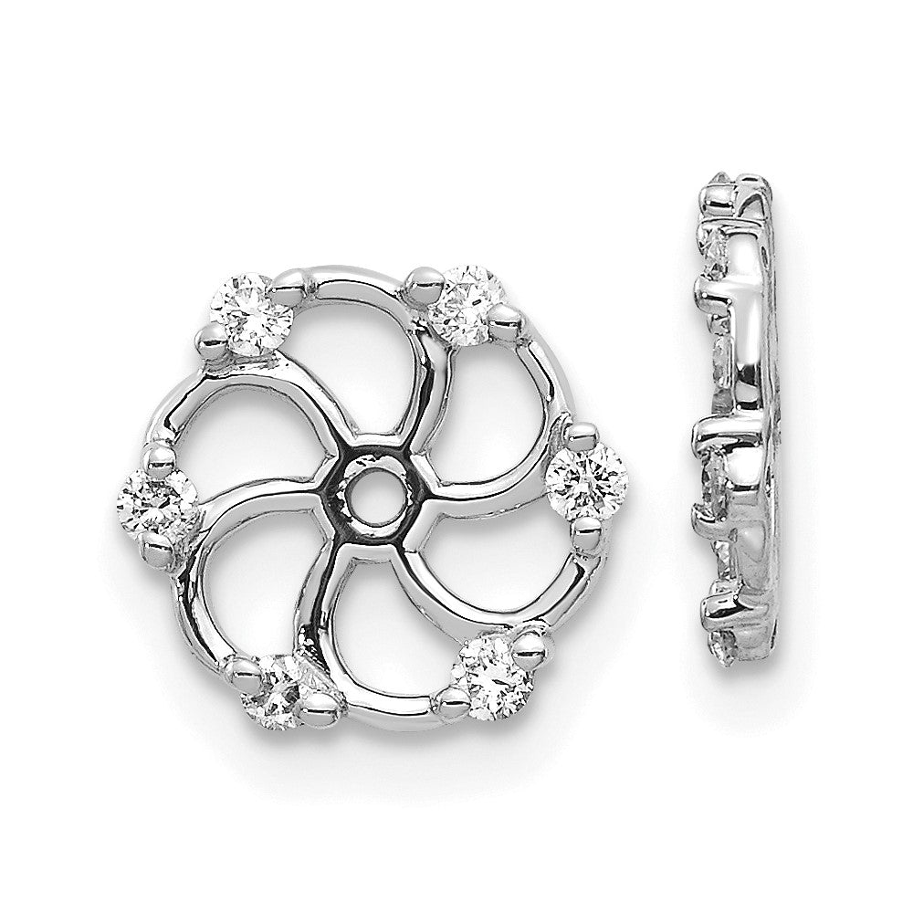 14K White Gold Aa Diamond Earring Jacket