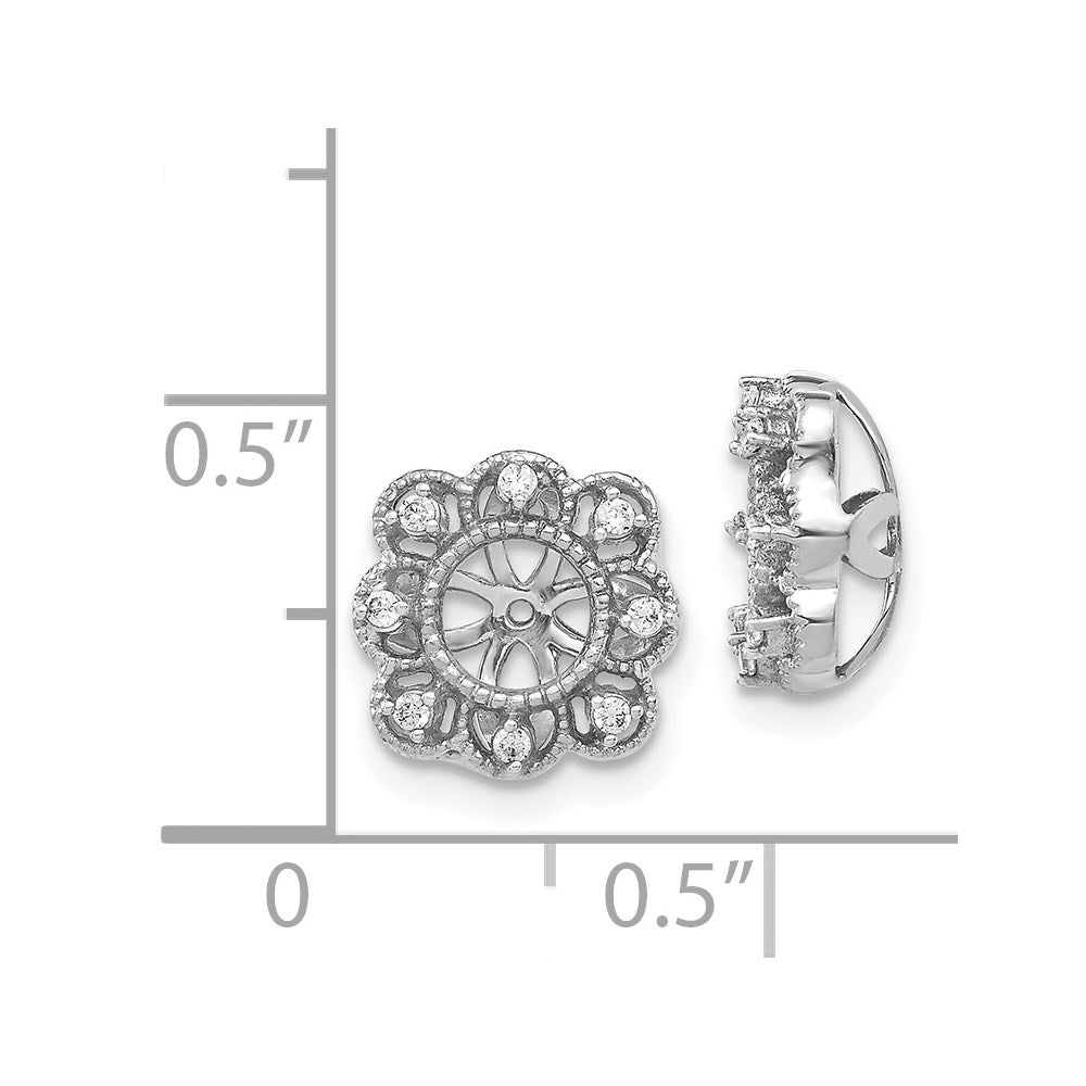 14K White Gold Fancy Diamond Earring Jackets