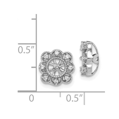 14K White Gold Fancy Diamond Earring Jackets