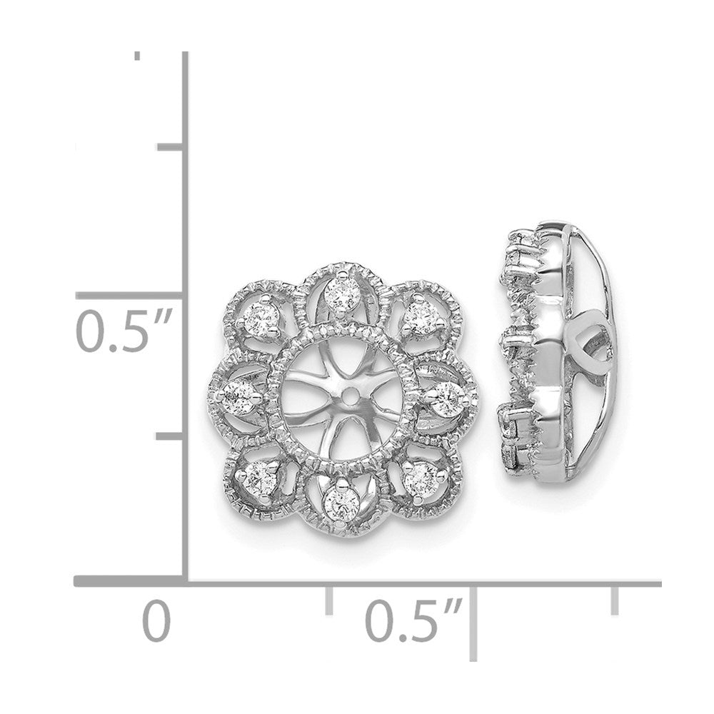 14K White Gold Fancy Diamond Earring Jackets