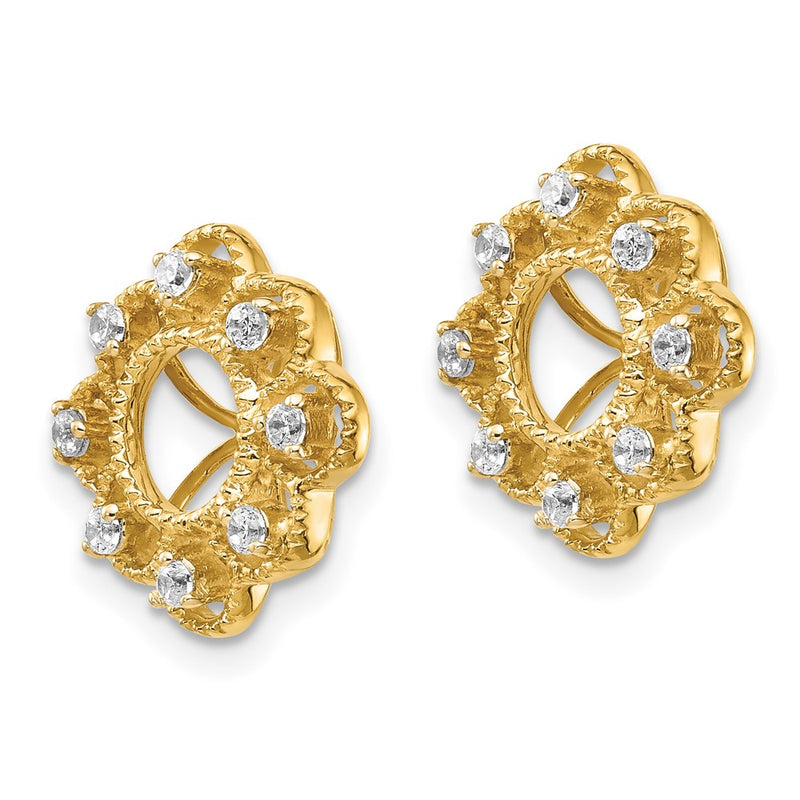 14k Yellow Gold 1/4 Ct. Lab Grown Diamond VS/SI+ G+ with 4.4 mm Earring Jacket