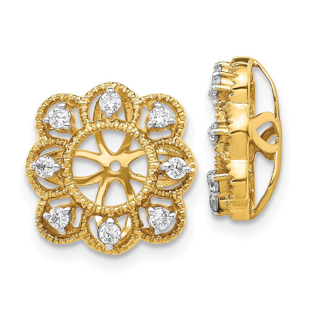 14k Yellow Gold 1/4 Ct. Lab Grown Diamond VS/SI+ G+ with 4.4 mm Earring Jacket