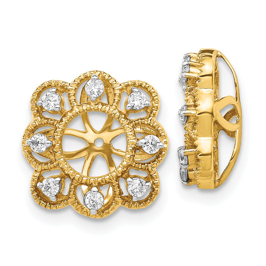14k Yellow Gold 1/4 Ct. Lab Grown Diamond VS/SI+ G+ with 4.4 mm Earring Jacket