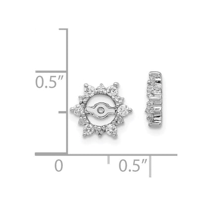 14K White Gold Aa Fancy Diamond Earring Jackets