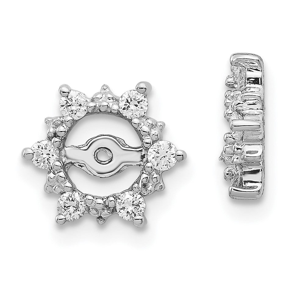 14K White Gold Aa Fancy Diamond Earring Jackets