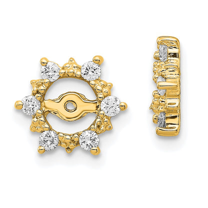 14K Yellow Gold Aa Fancy Diamond Earring Jackets