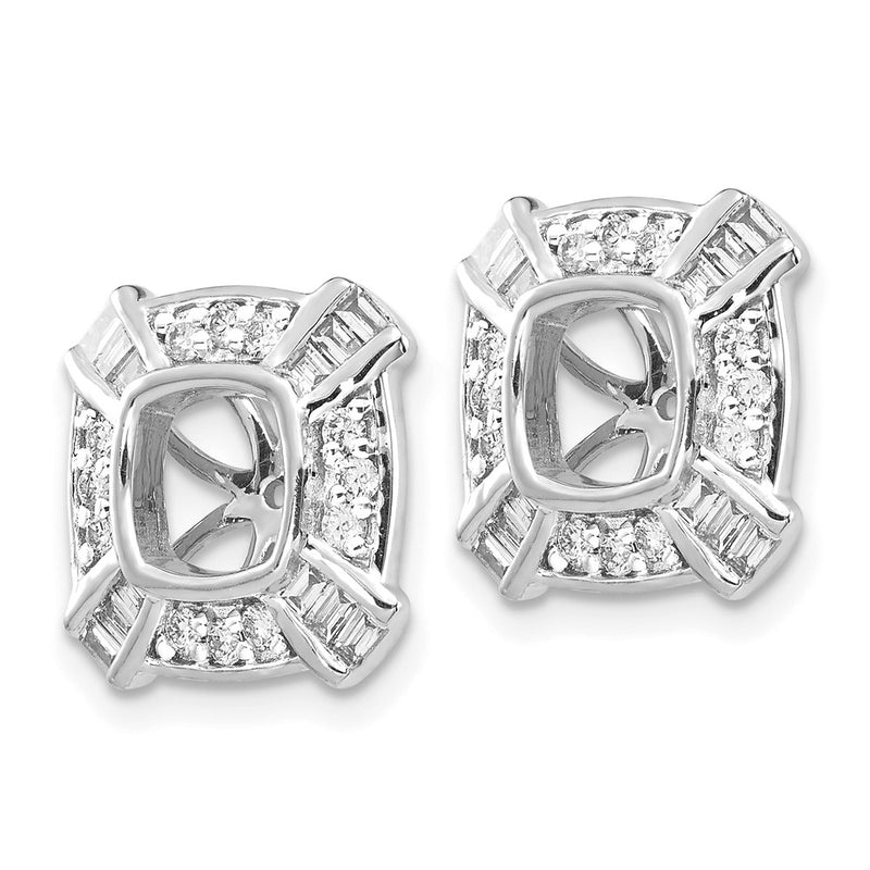 14K White Gold Fancy Diamond Earring Jackets