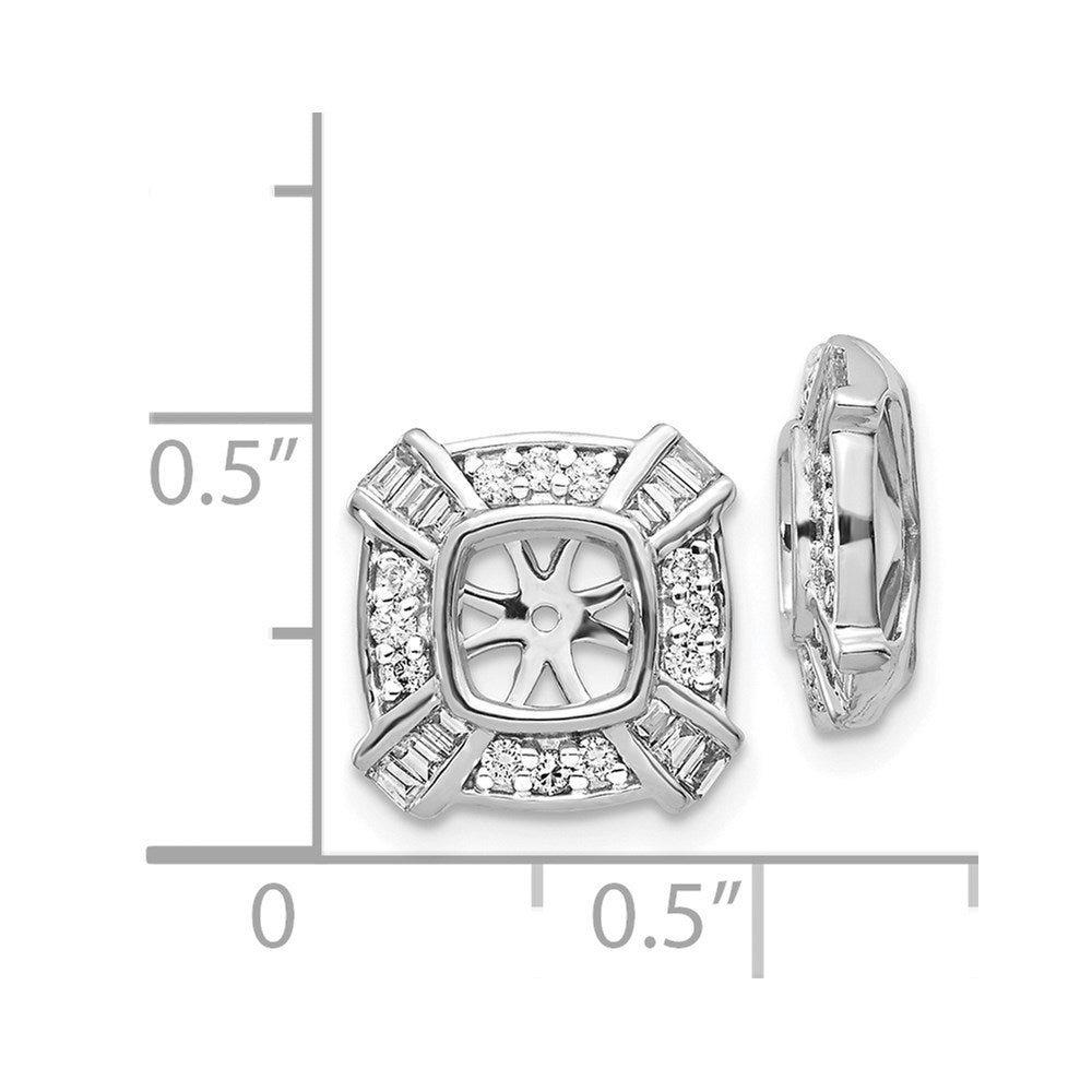 14K White Gold Fancy Diamond Earring Jackets