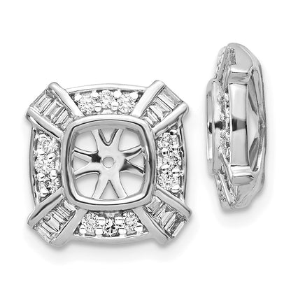 14K White Gold Fancy Diamond Earring Jackets