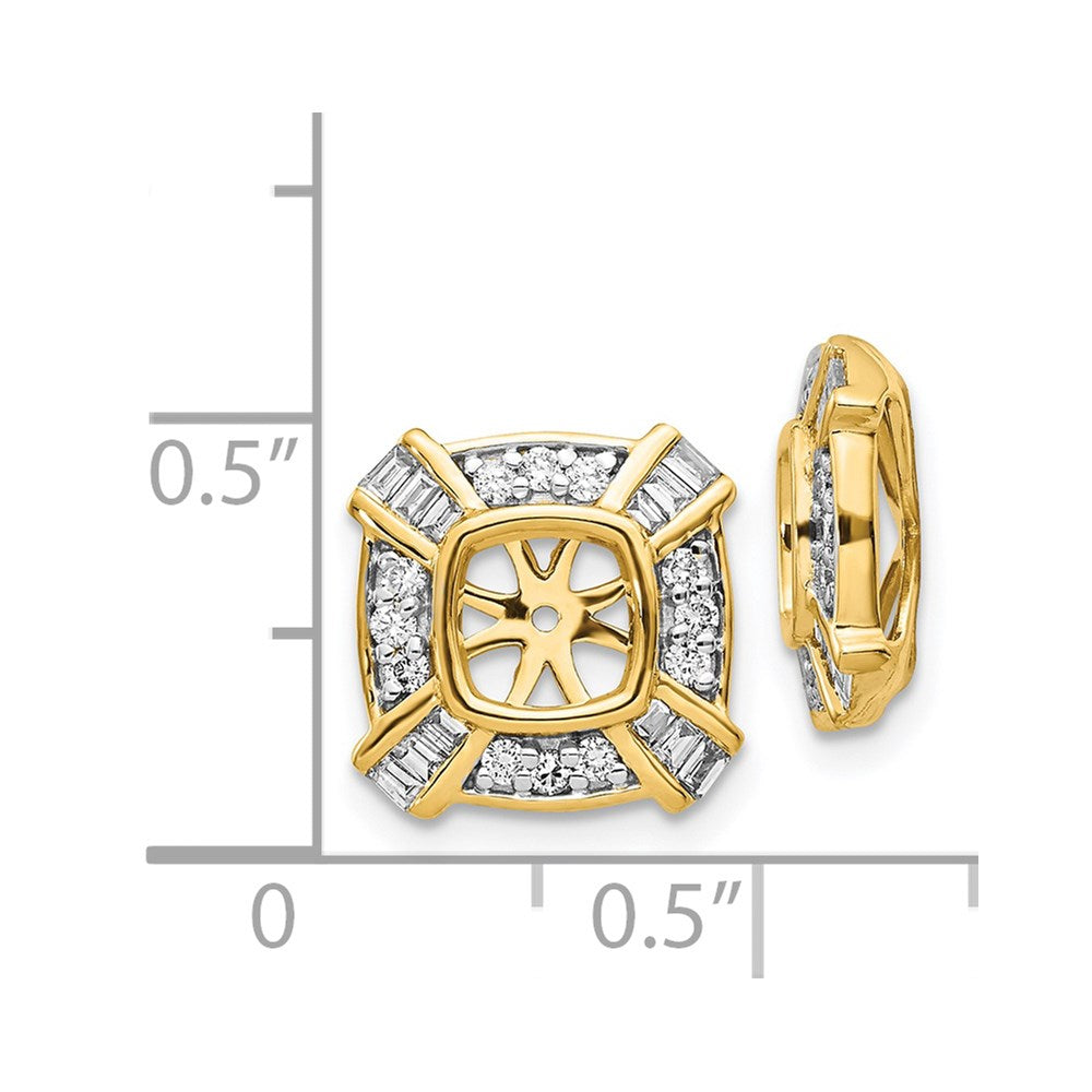 14K Yellow Gold Fancy Diamond Earring Jackets