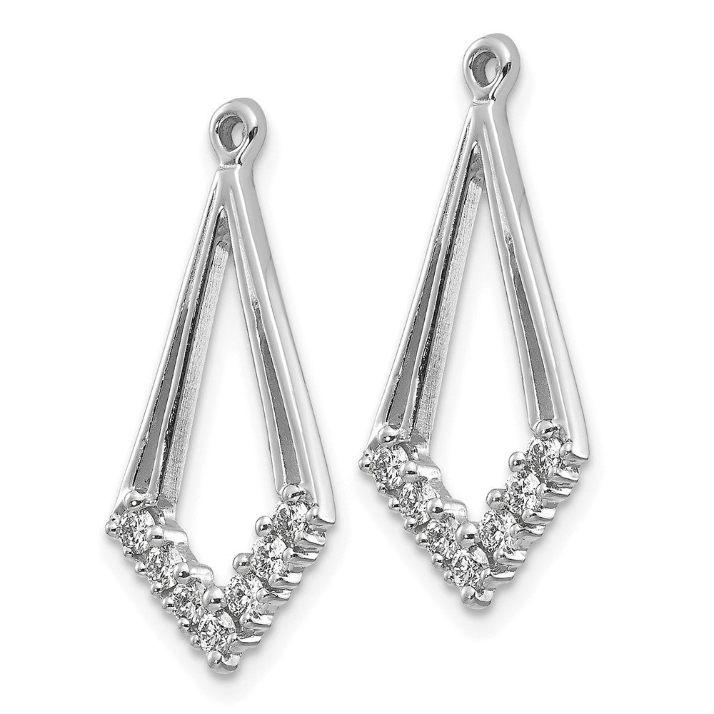 14K White Gold Aa Diamond Shaped Earring Jacket
