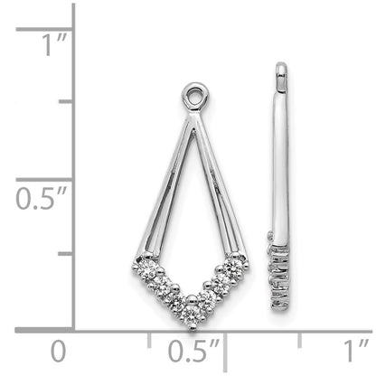 14K White Gold Aa Diamond Shaped Earring Jacket