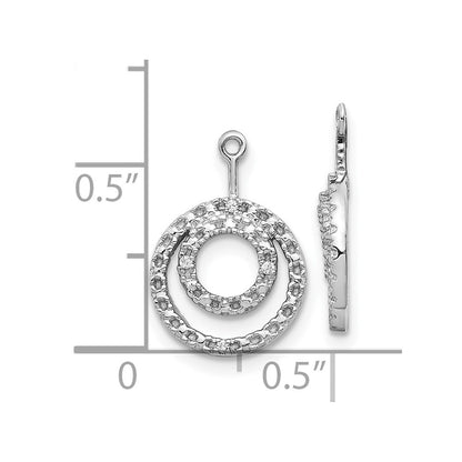 10K White Gold Double Circle Diamond Earring Jackets