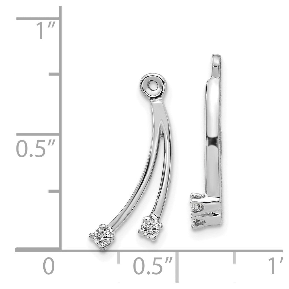 1/8 Ct. Two Stones Dangle Diamond Earring Jacket in 14K White Gold