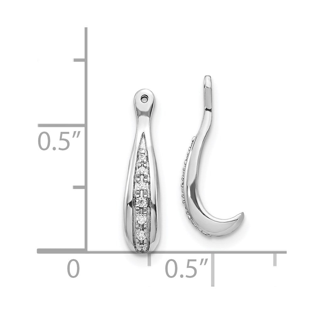14K White Gold Diamond Earring J Hoop Jackets