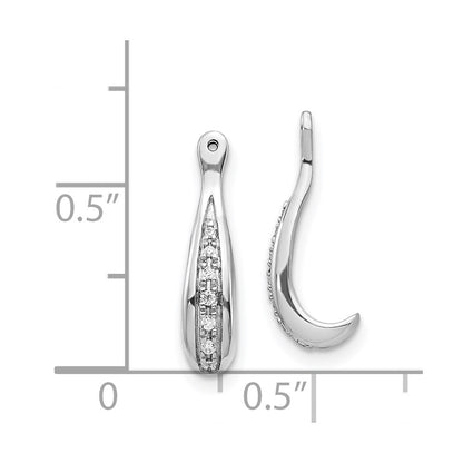 14K White Gold Diamond Earring J Hoop Jackets