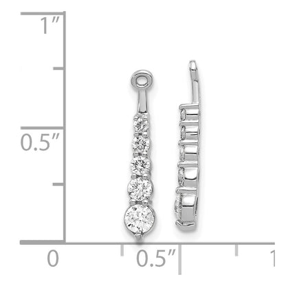 Five Stones Journey Dangle Natural Diamond Earring Jacket in 14K White Gold