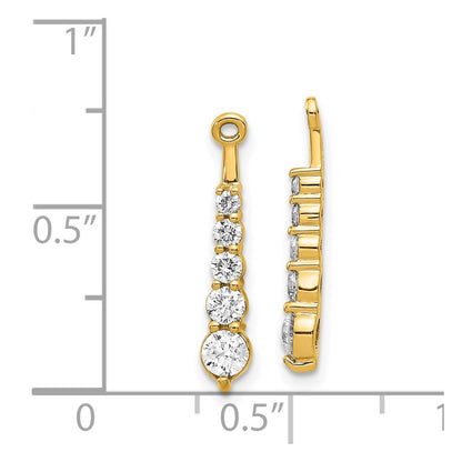 Five Stones Journey Style Natural Diamond Earring Jackets in 14K Yellow Gold