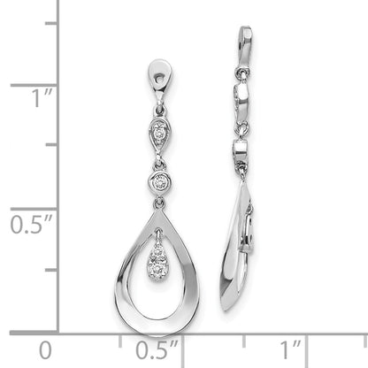10K White Gold Teardrop Dangle Diamond Earring Jackets