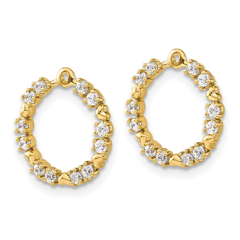 14k Yellow Gold 3/8 Ct. Lab Grown Diamond VS/SI+ G+ Circle Earring Jackets