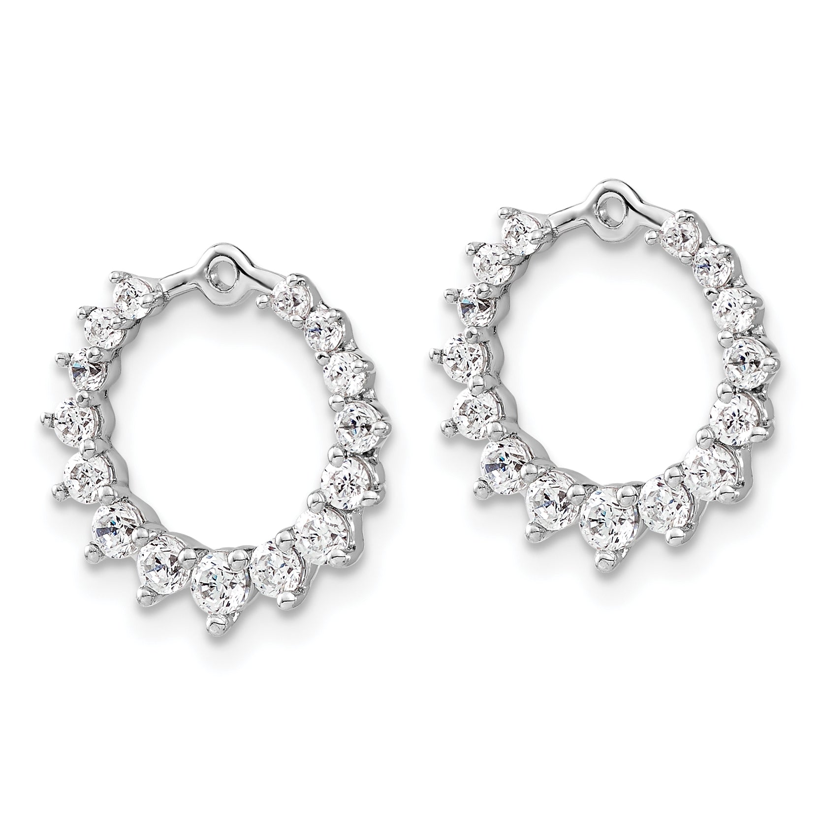 14k White Gold 7/8 Ct. Lab Grown Diamond VS/SI+ G+ Circle Earring Jackets