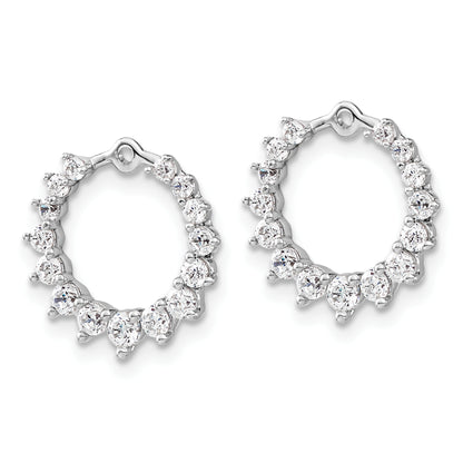 14k White Gold 7/8 Ct. Lab Grown Diamond VS/SI+ G+ Circle Earring Jackets
