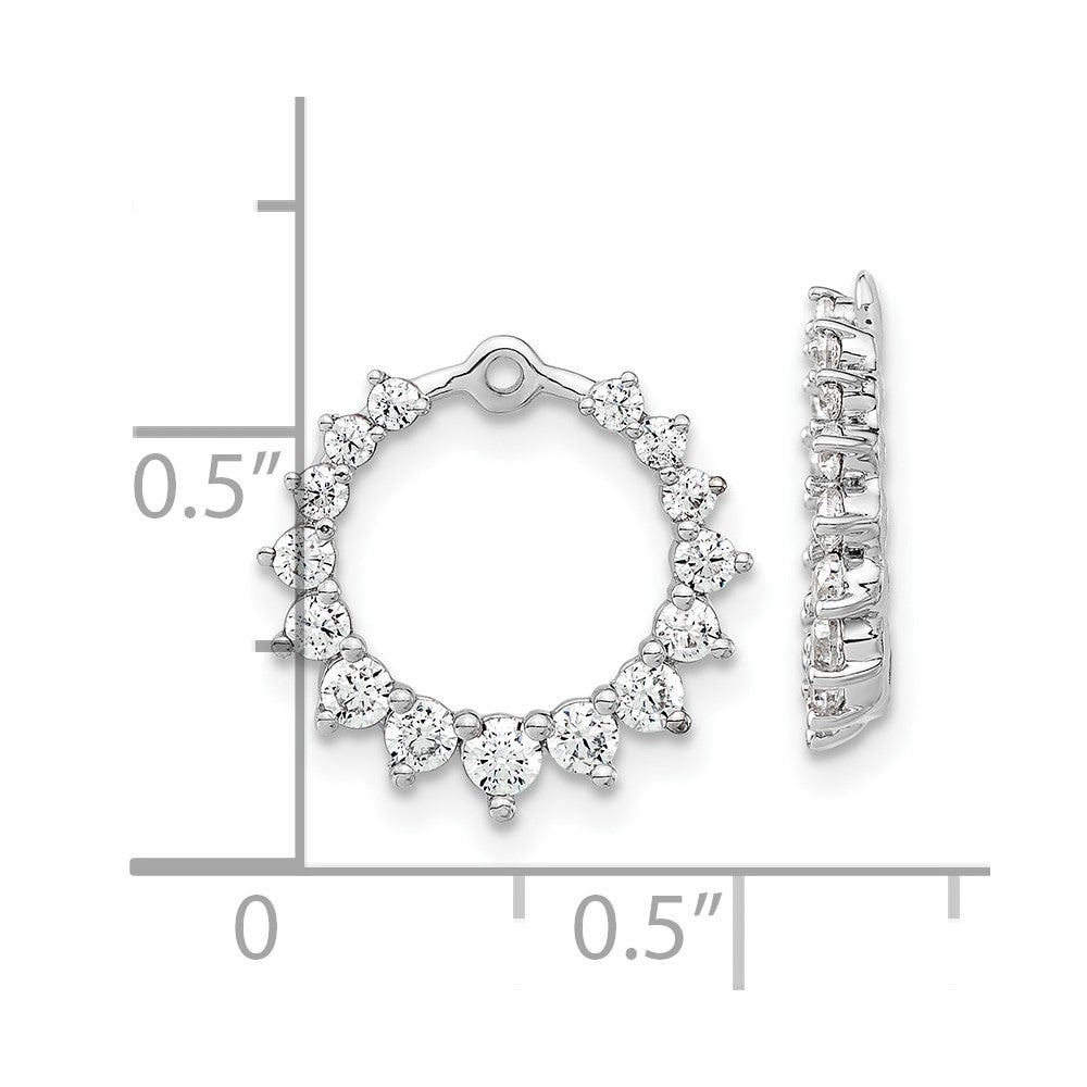 14k White Gold 7/8 Ct. Lab Grown Diamond VS/SI+ G+ Circle Earring Jackets