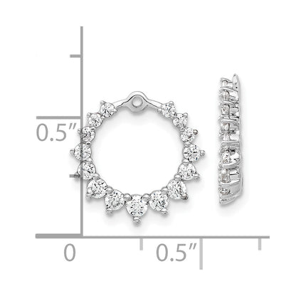 14k White Gold 7/8 Ct. Lab Grown Diamond VS/SI+ G+ Circle Earring Jackets