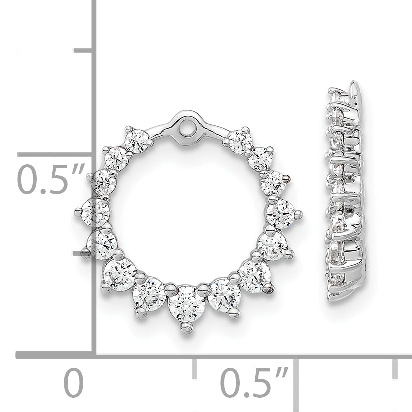 14k White Gold 7/8 Ct. Lab Grown Diamond VS/SI+ G+ Circle Earring Jackets