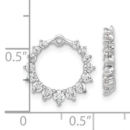 14k White Gold 7/8 Ct. Lab Grown Diamond VS/SI+ G+ Circle Earring Jackets