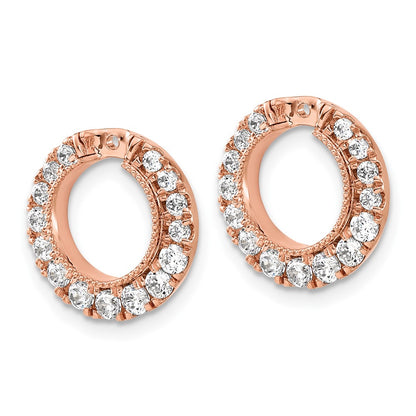 14k Rose Gold 7/8 Ct. Lab Grown Diamond VS/SI+ G+ Circle Earring Jackets