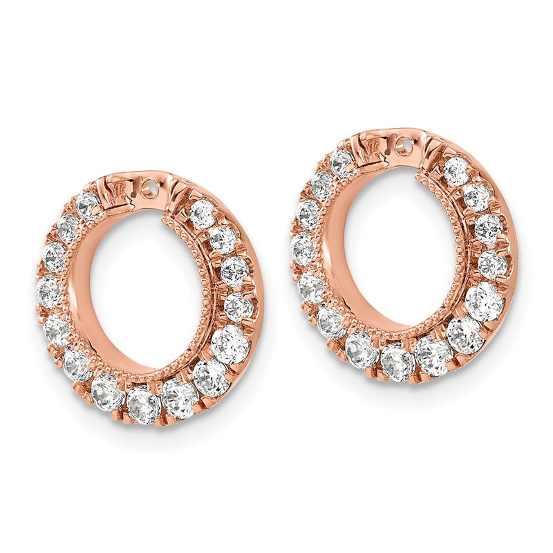 14k Rose Gold 7/8 Ct. Lab Grown Diamond VS/SI+ G+ Circle Earring Jackets