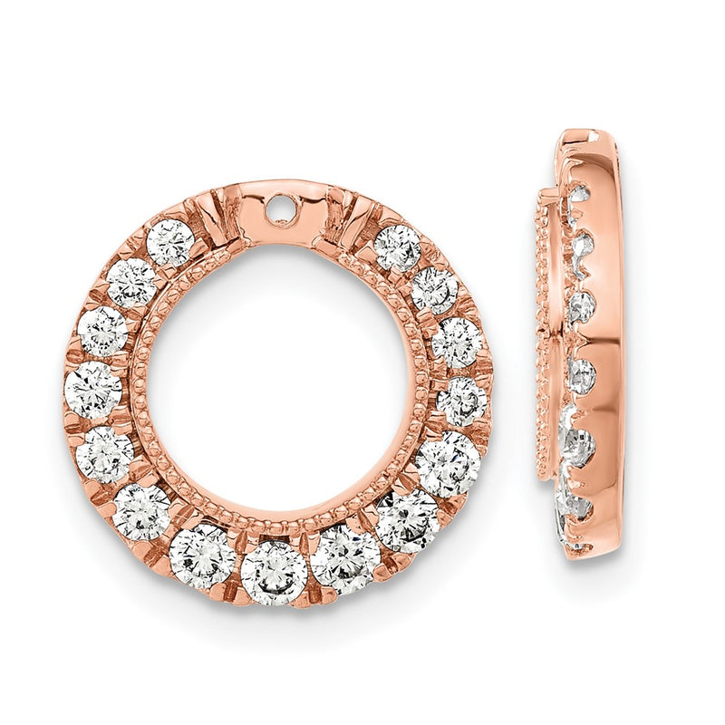 14k Rose Gold 7/8 Ct. Lab Grown Diamond VS/SI+ G+ Circle Earring Jackets