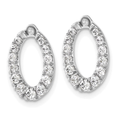 14k White Gold 5/8 Ct. Lab Grown Diamond VS/SI+ G+ Oval Earring Jackets