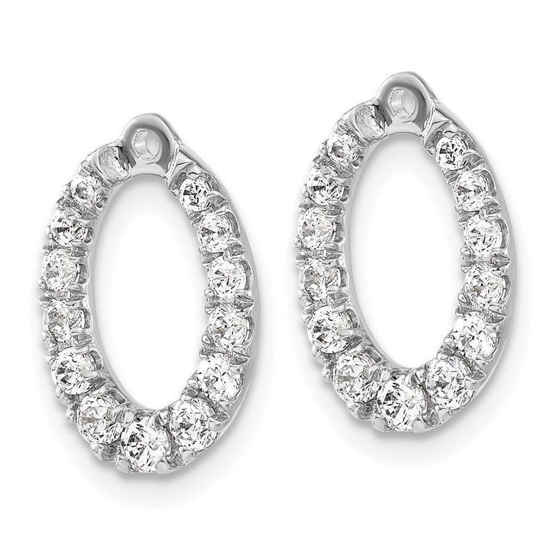 14k White Gold 5/8 Ct. Lab Grown Diamond VS/SI+ G+ Oval Earring Jackets