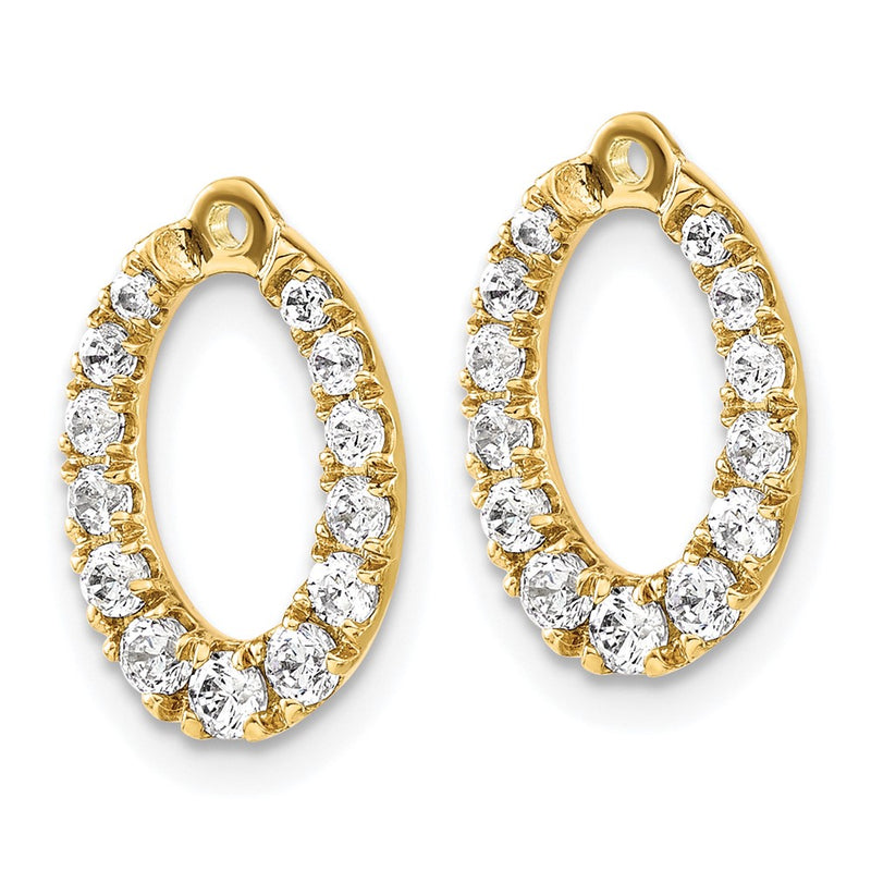 14k Yellow Gold 5/8 Ct. Lab Grown Diamond VS/SI+ G+ Oval Earring Jackets