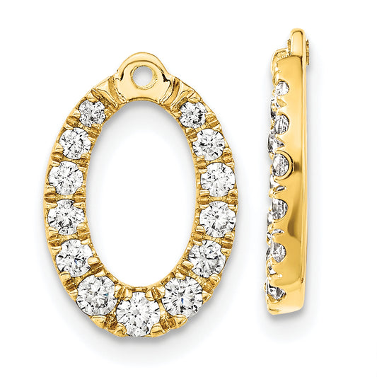 14k Yellow Gold 5/8 Ct. Lab Grown Diamond VS/SI+ G+ Oval Earring Jackets