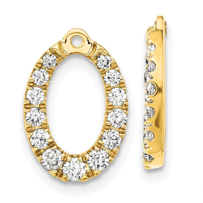 14k Yellow Gold 5/8 Ct. Lab Grown Diamond VS/SI+ G+ Oval Earring Jackets