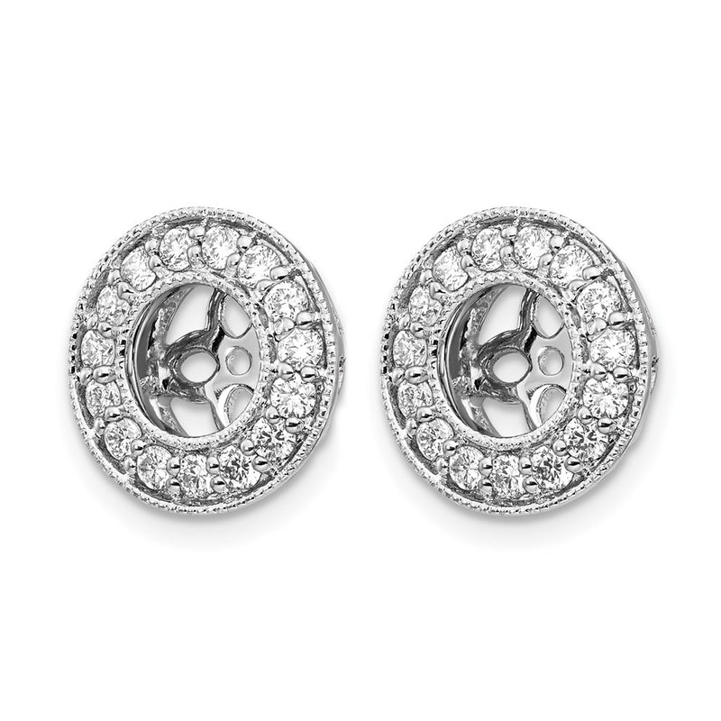 14K White Gold True Origin 1/2 Carat Lab Grown Diamond Vs D E F For 5 5.5mm Studs Earring Jackets