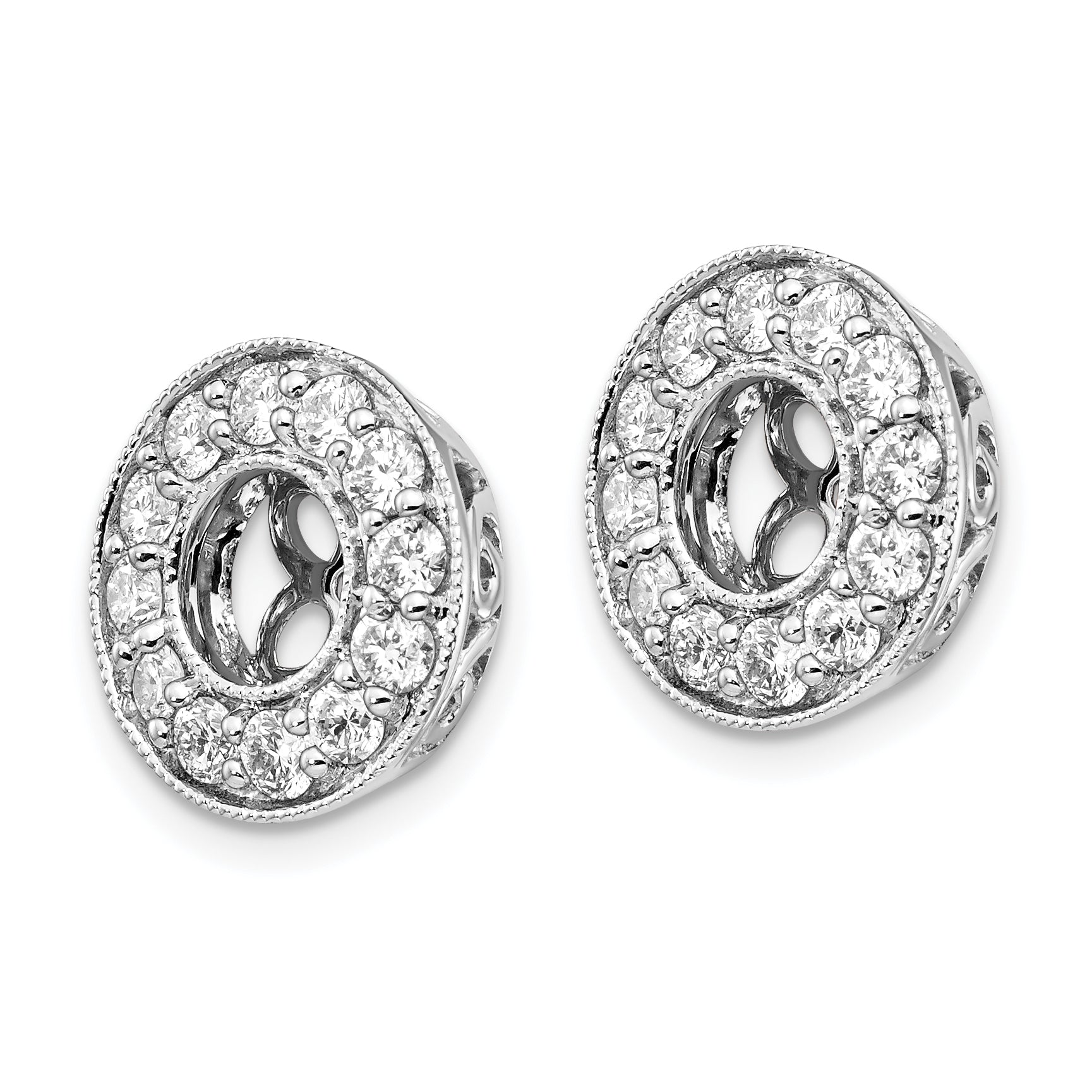 14K White Gold True Origin 1 Carat Lab Grown Diamond Vs D E F For 5 5.5mm Studs Earring Jackets
